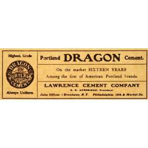 1905 Ad Portland Dragon Lawrence Cement E. R. Ackerman Construction 
