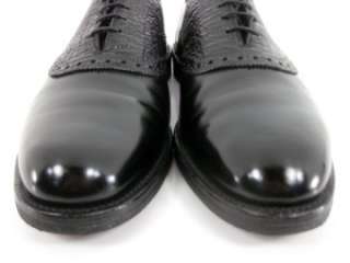 Allen Edmonds SPRINGHILL Black Sharkskin Saddle Dress Shoes Oxfords 12 