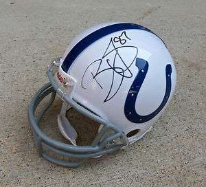 Colts REGGIE WAYNE Signed Mini Helmet COA PROOF  