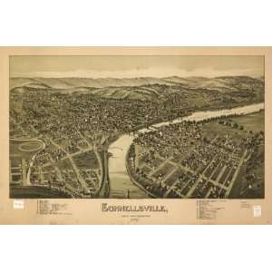  Historic Panoramic Map Connellsville, Fayette County 