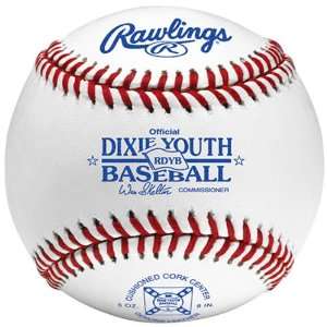  Rawling Youth RDYB Dixie League Baseballs WHITE W/ RED 