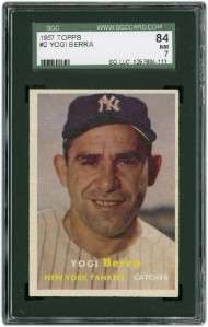 1957 Topps #2 Yogi Berra (HOF) Yankees SGC 84  