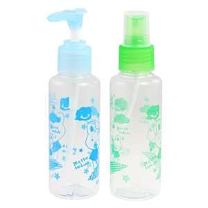 Rabbit Print Cosmetic Liquid Lotion Pump Spray Bottle 100cc Blue Green