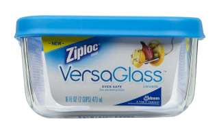  Ziploc VersaGlass Container, Small Rectangle, 16 Ounces 