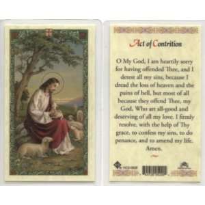  Jesus with Sheep   Act of Contrition Holy Card (HC9 083E 