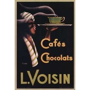  L Voisin Cafes Chocolats, 1935 Saunier. 24.00 inches by 