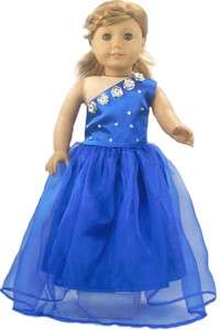 1PC Doll Clothes Blue party dress outfit suit for 18 american girl 