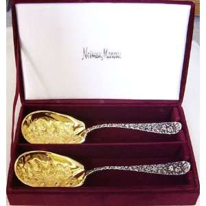  Goldinger Gold & Silver Big Berry Serving Spoons Set of 