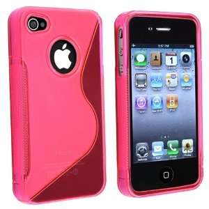  Hot Pink S Shape TPU Skin Soft Cover Case For AT&T Verizon 