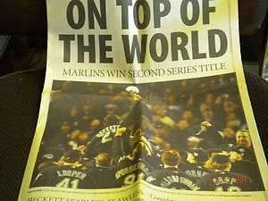 Florida Marlins 2003 World Series win newspaper   