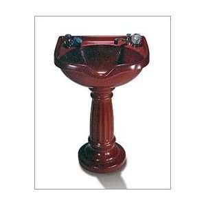   Red Port Pedistal Shampoo Bowl with 550 Faucet and Spray Hose Beauty
