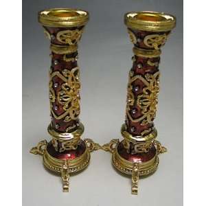  Judiaca Jeweled Shabbat Candlesticks