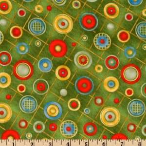  45 Wide Where The Boys Are Circles Green Fabric By The 