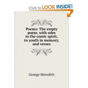   comic spirit, to youth in memory, and verses George Meredith Books