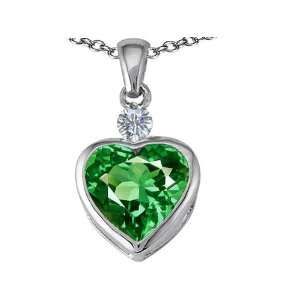 35 cttw Original Star K(tm) Heart Shape Simulated Emerald And Cubic 