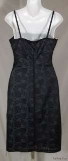   Hourglass Black Light Blue Floral Semi Formal Club/Rave/Party Dress