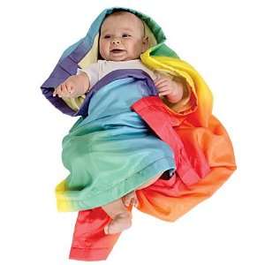    Silk Rainbow Blanket Reverses to Cuddly Cotton Flannel Baby