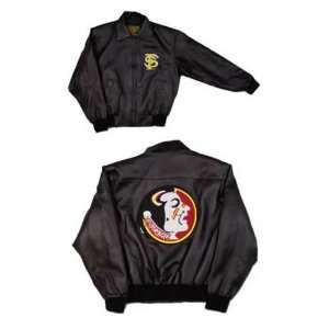   Florida State Seminoles (FSU) Black Pleather Jacket