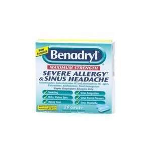  Benadryl Severe Allergy & Sinus Headache Relief, Caplets 
