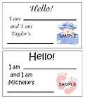 BABY SHOWER NAME TAGS FAVOR LABELS PERSONALIZED 200+DES