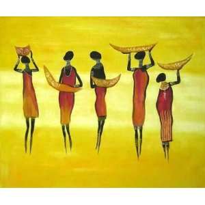  African women Tribal Dance Oil Painting on Canvas Hand 