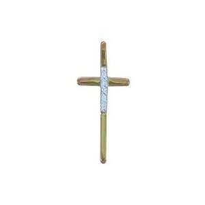  Gold Flared Classic Cross Necklace