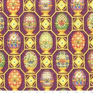   Cloisonne Eggs Purple Fabric By The Yard Arts, Crafts & Sewing