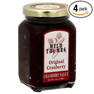 Wild Thymes Original Cranberry Sauce, 12 Ounce Bottles (Pack of 4)