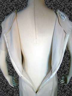 Vintage 60s/70s Beige Sheath Dress by Eve le Coq ~ Lace Accen,t 