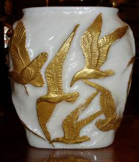 Large Phoenix Consolidated Glass Vase   Seagulls  