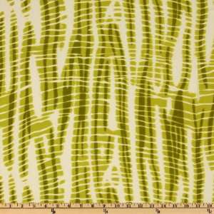  44 Wide Skin Crepe De Chine Lime/White Fabric By The 