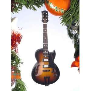  Brown Hollow Body Electric Guitar Tree Ornament 