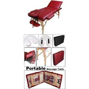   Advanced 3 section Burgundy Portable Massage Table