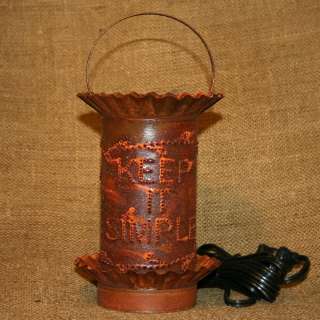   Tin Rusty Electric Tart Warmer Keep It Simple Country Primitive  