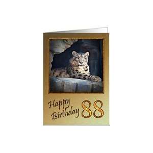  Age 88, a snow leopard birthday card Card Toys & Games