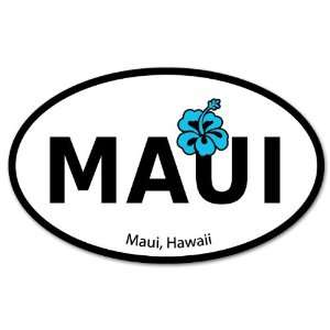  Maui Hawaii HI Travel Oval flag bumper sticker 5 x 3 