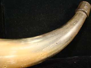 Early 19thC Antique MUSKET Cow Bull POWDER Hunting HORN  