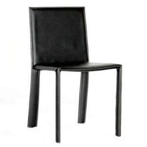  Regal Black Leather Dining Chair
