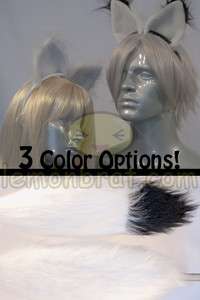 White Furry Fox Tail and Ears Cosplay Halloween Accessories  