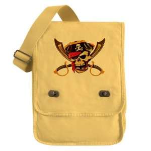   Yellow Pirate Skull with Bandana Eyepatch Gold Tooth 