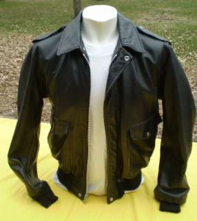 Vintage SCHOTT Black Leather Jacket Motorcycle  