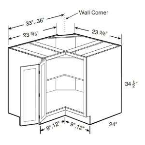   Cabernet Left Hinge 33in Easy Reach Base Cabinet 