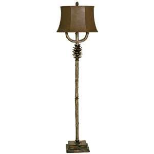    Pine Cone with Faux Leather Shade Floor Lamp