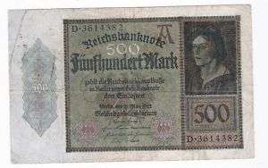 Germany 500 Mark 1922 VF Crispy Banknote P 73  