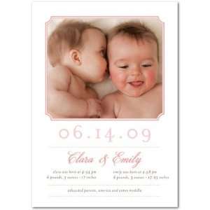  Twins Birth Announcements   Vintage Pair Posies By Petite 