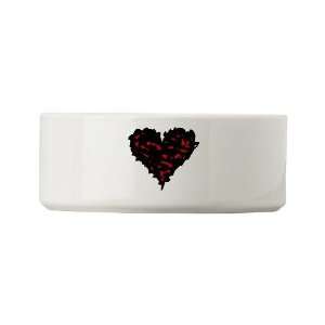  Scratchy Heart Black Small Pet Bowl by  Pet 