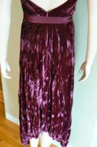 BCBG MAXAZRIA CROSSBACK 2STRAP ASYMMETRIC WINE DRESS M  