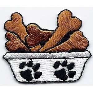 Dogs/Dog Dish  Embroidered Iron On Applique/Animals, Mans Best Friend