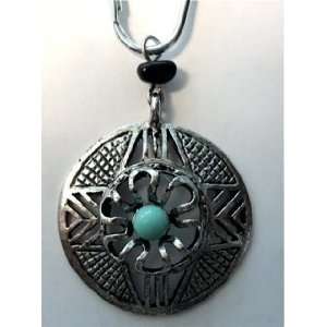 *SA101AS Antique Silver with Turquoise Stone and Brown 