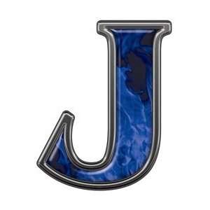 com Reflective Letter J with Inferno Blue Flames   4 h   REFLECTIVE 